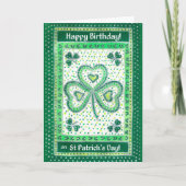 Carte d'anniversaire shamrock St Patrick (Devant)