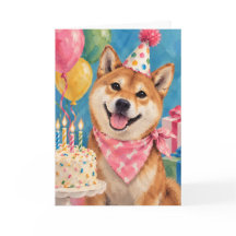 Carte d'anniversaire Shiba pour l'amoureux des chi