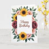 Carte d'anniversaire Shimmer Script (Fleur jaune)