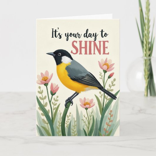 Carte d'anniversaire Shine Bird (Devant)