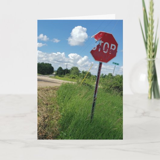 Carte d'anniversaire "Shredded Stop Sign" (Devant)
