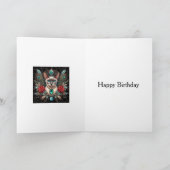 Carte d'anniversaire Siamese Cornish Rex Floral Vi (Intérieur)