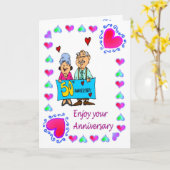 Carte d'anniversaire signe 50e anniversaire (Fleur jaune)