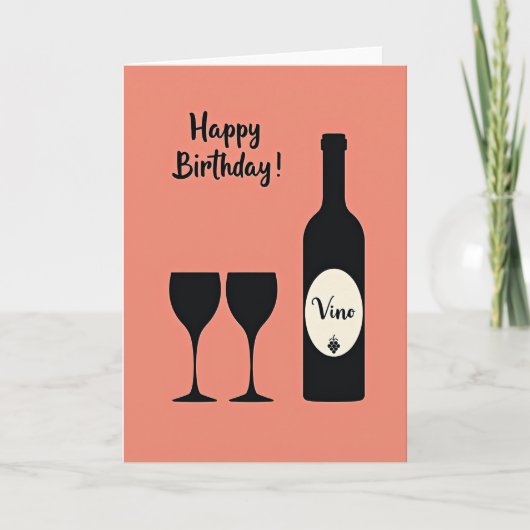 Carte d'anniversaire silhouette de pêche (Devant)