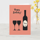 Carte d'anniversaire silhouette de pêche (Fleur jaune)
