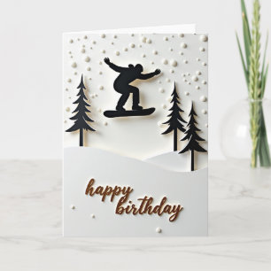 Carte d'anniversaire Silhouette d'hiver