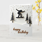 Carte d'anniversaire Silhouette d'hiver (Fleur jaune)