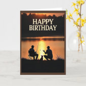 Carte d'anniversaire Silhouette Paisible (Fleur jaune)