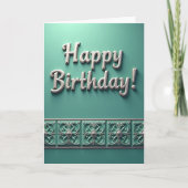 Carte d'anniversaire Silver Script (Devant)
