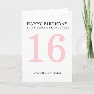 carte d'anniversaire simple 16 ans.