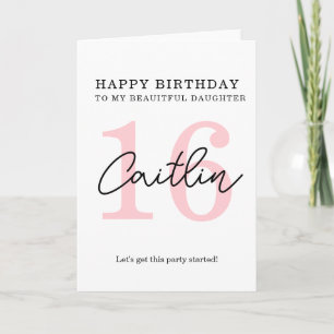 Carte d'anniversaire simple 16 ans.