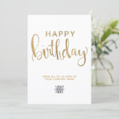 Carte d'anniversaire simple avec logo et paillette (Debout devant)