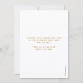 Carte d'anniversaire simple avec logo et paillette (Dos)
