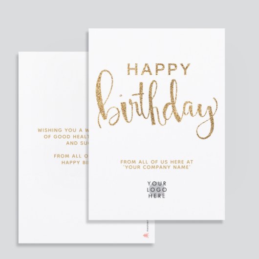 Carte d'anniversaire simple avec logo et paillette
