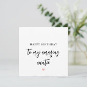 Carte d'anniversaire simple de la tante (Debout devant)