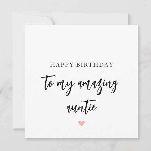 Carte d'anniversaire simple de la tante (Devant)