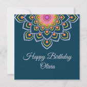 Carte d'anniversaire simple et colorée Mandala (Devant)