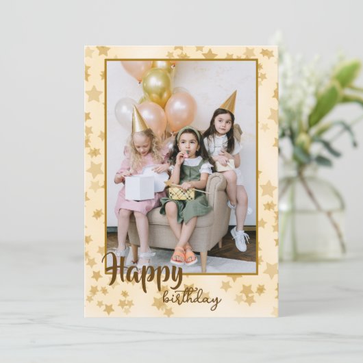 Carte d'anniversaire simple et heureuse (Debout devant)