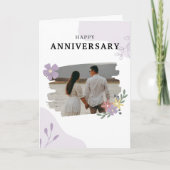 Carte d'anniversaire simple et heureuse blanche et (Devant)