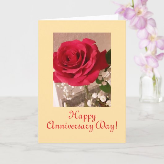 Carte d'anniversaire simple, florale, Mariage (Orchidée)