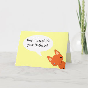 Carte d'anniversaire simple Fox