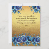 Carte d'anniversaire simple Golden happy (Dos)