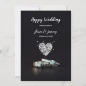 Carte d'anniversaire simple Mariage noir (Devant)