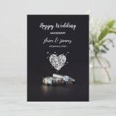 Carte d'anniversaire simple Mariage noir (Debout devant)