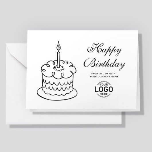 Carte d'anniversaire simple noir et blanc pour ent