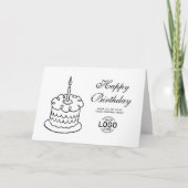 Carte d'anniversaire simple noir et blanc pour ent (Devant)