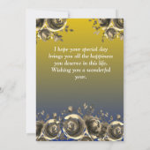 Carte d'anniversaire simple or heureux (Dos)