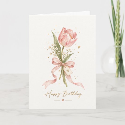 Carte d'anniversaire Simple Petite Fleur (Devant)