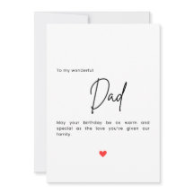 Carte d'anniversaire simple pour papa
