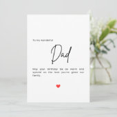 Carte d'anniversaire simple pour papa (Debout devant)