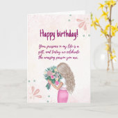 Carte d'anniversaire sincère (Fleur jaune)