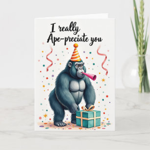 Carte d'anniversaire Singe de fête