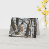 Carte d'anniversaire "Singing Lakeside Robin" (Fleur jaune)