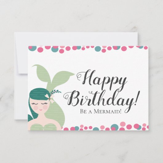 Carte d'anniversaire sirène (Devant)