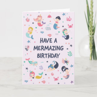 Carte d'anniversaire Sirène pour Filles