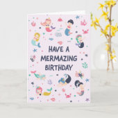 Carte d'anniversaire Sirène pour Filles (Fleur jaune)