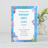 Carte d'anniversaire Sirène Violette (Debout devant)