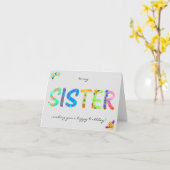 Carte d'anniversaire SISTER Bold Floral Bohemian (Fleur jaune)