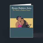 Carte d'anniversaire Sister Williams Badass<br><div class="desc">Carte d'anniversaire de la culture pop moderne Williams. Parfait pour une femme. Design exclusif à la marque Green Elephant Cards.</div>