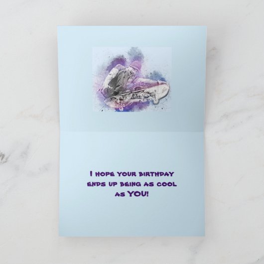 CARTE D'ANNIVERSAIRE SKATEBOARDER (Intérieur)