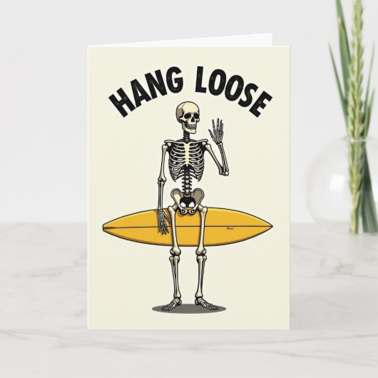 Carte d'anniversaire Skeleton Surfer (Devant)
