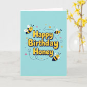 Carte d'anniversaire Sky Blue Honey (Fleur jaune)