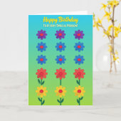 Carte d'anniversaire Sky Green (Fleur jaune)