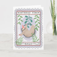 Carte d'anniversaire Sloth | Faisceau aérien