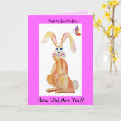 Carte d'anniversaire Smart Bunny (Fleur jaune)