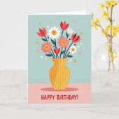Carte d'anniversaire Smiling Blooms (Fleur jaune)